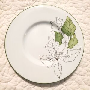 One Watercolors BLOCK SPAL Portugal Green POINSETTIA Saucer 6”